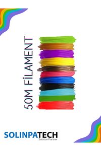 3D Pen Üç Boyutlu Kalem 3D Yazıcı Uyumlu PLA Filament 5 Metre 10 Adet (50 metre) ürün fotoğrafı
