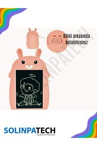 Pembe 8.5 Inç Tavşan Renkli Ekran Lcd Çizim Yazı Tableti Digital Kalemli Grafik Yazma Eğitim Tahtası ürün fotoğrafı