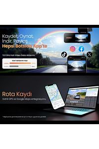 Botslab G980h Pro Adas Ön 4k Uhd Arka 2k Qhd 170° Geniş Açı Gecegörüşü Gps Wifi Araç Içi Kamera ürün fotoğrafı