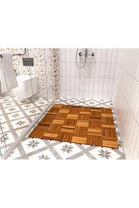 Teak Ağacı Yer Karosu 9 Adet 1 Koli Bahçe Banyo Deck Ahşap Karo Masif Yer Döşemesi Balkon Deck ürün fotoğrafı