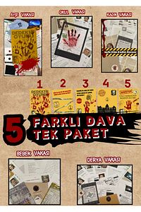 Dedektif Oyunu-dedektiflik Suç Çözümleme-suçluyu Bulma-5'li Paket ürün fotoğrafı
