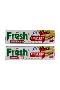 Gıda Streç Film 300 Metre X 30 Cm 8 Mikron Kutulu Kayar Bıçaklı 2'li Set - Pratik Kullanım ürün fotoğrafı