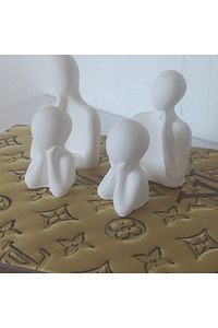 Dekoratif Obje Biblo Heykel Beton Iki (2) Çocuklu Aile Set Dayanıklı/Pürüzsüz ürün fotoğrafı