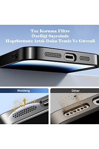 iPhone 15 Pro Max Kılıf Kamera Lens ve Hoparlör Toz Korumalı Magsafe Şarj Özellikli Esnek Silikon ürün fotoğrafı