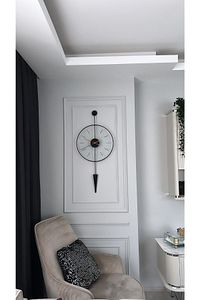 Gravity Pendulum Siyah-orta Boy (37X85)-(kırılmaz Tamperli Cam ) Metal (MOBİLYA) Duvar Saati ürün fotoğrafı
