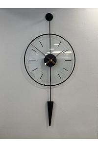 Gravity Pendulum Siyah-orta Boy (37X85)-(kırılmaz Tamperli Cam ) Metal (MOBİLYA) Duvar Saati ürün fotoğrafı