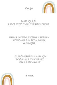 4 Lü El Yüz Havlu Seti &amp;#37;100 Pamuklu Gökkuşağı 50x85 Cm Kahve ürün fotoğrafı