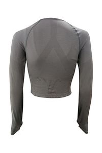 x Crop  Sporcu Uzun Kollu Seamless Parmak Geçirmeli Crop Üst ürün fotoğrafı