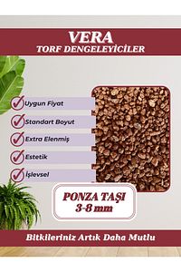 Kırmızı Pomza Taşı 3-8 Mm 5 Litre Volkanik Cürüf Ponza Lav Kırığı ürün fotoğrafı