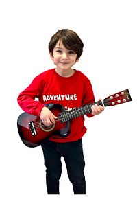 Çocuk Gitarı Kırmızı 60cm Ahşap 6 Telli Penalı ürün fotoğrafı