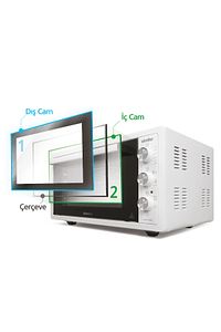 4552 Fırın Çift Camlı 45 l Beyaz Midi Turbo ürün fotoğrafı