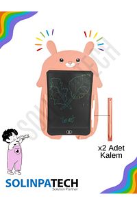 Pembe 8.5 Inç Tavşan Renkli Ekran Lcd Çizim Yazı Tableti Digital Kalemli Grafik Yazma Eğitim Tahtası ürün fotoğrafı