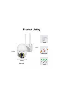 360 Derece Yönlendirilebilir Wifi Ip Su Geçirmez Iç Dış Mekan Kamera 32 Ledli 1080p Hd ürün fotoğrafı