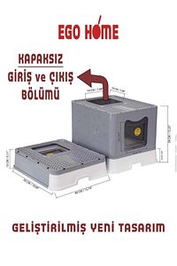 Xxl Büyük Boy Kırılmaz Kapalı Çekmeceli Kedi Tuvaleti Katlanabilir Kedi Tuvaleti ürün fotoğrafı