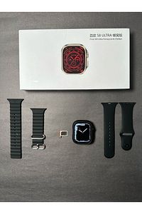 S8 4g Lite Ultra Sim Kartlı Kameralı Android Akıllı Saat 49mm Smartwatch Çift Kordon Gri ürün fotoğrafı