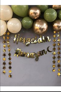 Hoşgeldin Ramazan Gold Yazı Ledli Zincir Balon Seti 11 Ayın Sultanı Ramazan Bayramı Oda Süsleme Seti ürün fotoğrafı