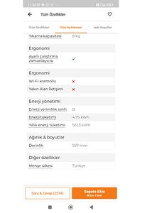 Al 81 Yb B Enerji 15 Programlı 8 Kg Yoğuşmalı Çamaşır Kurutma Makinesi ürün fotoğrafı
