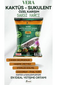 Veramix Kaktüs Sukulent Saksı Harcı Bitki Toprağı Özel Karışım Ithal Torf - Cocopeat 10 Litre ürün fotoğrafı