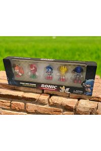 Sonic 5 Li Karakter Figür Oyuncak Seti Çizgi Film Süper Kirpi Kutulu Sağlam Kargo Sonik ürün fotoğrafı