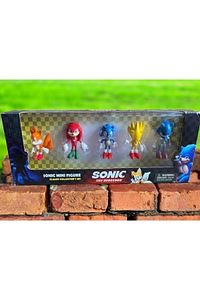 Sonic 5 Li Karakter Figür Oyuncak Seti Çizgi Film Süper Kirpi Kutulu Sağlam Kargo Sonik ürün fotoğrafı