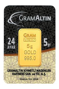 5 Gram Külçe Gram Altın 24 Ayar K000002 ürün fotoğrafı