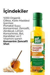 Ginger Shot, Portakal, Limon, Bal Ve C Vitamini Içeren Doğal Karışım Zencefil Shot 350g ürün fotoğrafı