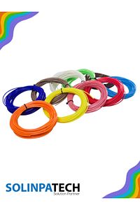 3D Pen Üç Boyutlu Kalem 3D Yazıcı Uyumlu PLA Filament 5 Metre 10 Adet (50 metre) ürün fotoğrafı