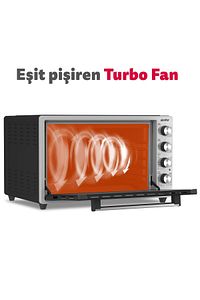 7033 Inox Turbo Midi/mini Fırın, 2000 W, 70 Litre, Me ürün fotoğrafı