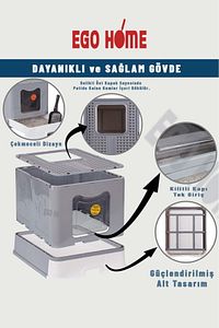 Xxl Büyük Boy Kırılmaz Kapalı Çekmeceli Kedi Tuvaleti Katlanabilir Kedi Tuvaleti ürün fotoğrafı