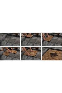 Teak Ağacı Yer Karosu 9 Adet 1 Koli Bahçe Banyo Deck Ahşap Karo Masif Yer Döşemesi Balkon Deck ürün fotoğrafı