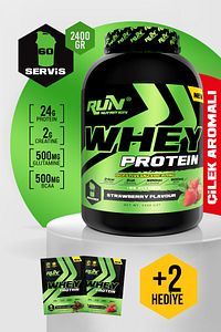 Whey Protein - 2.4 Kg - Çilek Aromalı - 60 Servis - Hediyeli ürün fotoğrafı