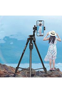 Profesyonel Kamera 150 Cm Çantalı Tripot Telefon Tutucu Bluetooth Kumandalı Vlog Video Çekim Tripodu ürün fotoğrafı