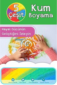 Yeşil Paket A4 Boyutu 5 Farklı Kum Boyama Etkinliği ürün fotoğrafı