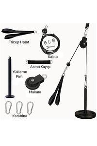 Makara Kablo Fitness Seti Triceps - Biceps - Sırt Çekiş Çalışma İstasyonu ürün fotoğrafı