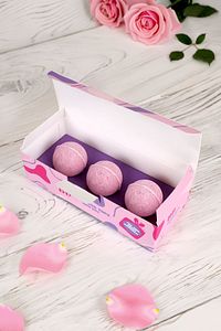Bathbox 3'lü Banyo Topu Ve Nem Bombası Jakuzi Küvet Manikür Topu Seti 130g Dev Boy - Gül ürün fotoğrafı