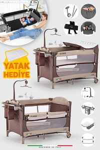 Madre Anne Yanı Park Yatak Oyun Parkı 70x110 Cm Kahve Yatak Hediye ürün fotoğrafı