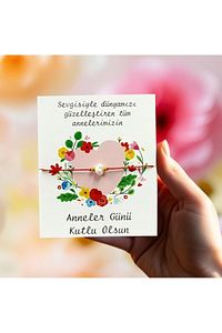 Anneler Günü Hediye Bileklik Kartı (25 Adet) ürün fotoğrafı