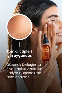 Niacinamide Serum 30ml - Siyah Nokta Karşıtı, Gözenek Sıkılaştırıcı Vegan (%5 NİASİNAMİD) ürün fotoğrafı