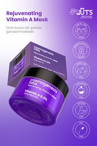 %0.3 Retinol Krem Maske 50ml - Durulanan Yüz Maskesi Canlandırıcı Kırışıklık Karşıtı Vegan ürün fotoğrafı