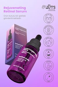%0.3 Retinol Serum 30ml - Kırışıklık Ve Leke Karşıtı Canlandırıcı Sıkılaştırıcı Vegan (%10 SKUALEN) ürün fotoğrafı