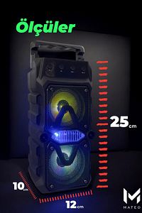 Bluetooth Hoparlör Karaoke Parti hoparlörü Mikrofonlu, led Rgb Işıklı, Ses Bombası Usb Sd girişli ürün fotoğrafı