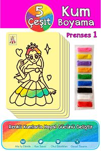 Pembe Prenses Paket A4 Boyutu 5 Farklı Kum Boyama Etkinliği ürün fotoğrafı