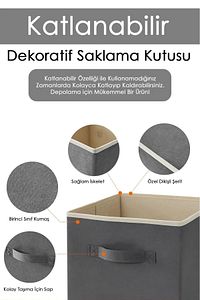 3 ADET Dolap İçi Çamaşır-Oyuncak Düzenleyici Katlanır Saklama Kutusu Organizer ürün fotoğrafı