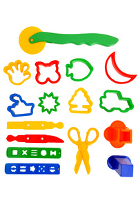 Oyun Hamuru Seti ( Play Doh 4'lu Oyun Hamuru, Merdane, Şekil Kalıpları ve Enjektör Pres Seti ) ürün fotoğrafı