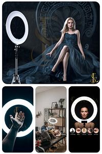 Döküm Ayaklı 21 Inç Rıng Lıght Kumandalı Led 54cm Influencer Kuaför Makyaj Işığı Çantalı ürün fotoğrafı