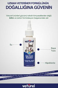 Kedi Göz Temizleme Solüsyonu Köpek Alerji Kızarıklık Enfeksiyon Gözyaşı Bakımı Göz Damlası 100ml ürün fotoğrafı