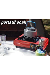 Tüp Bağlantılı Portatif Kamp Ocağı 3 Adet 220 gr Kartuş Karışık Renkli ürün fotoğrafı