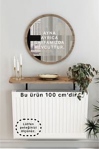Atlantik Çam Petek Üstü Tak Çıkar , Uçan Raf & Dresuar Duvar Montajsız Oval Kesim 100 Cm ürün fotoğrafı