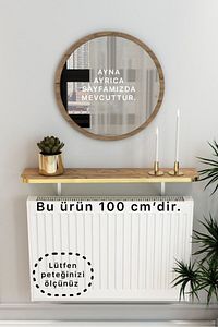 Atlantik Çam Petek Üstü Tak Çıkar , Uçan Raf & Dresuar Duvar Montajsız Oval Kesim 100 Cm ürün fotoğrafı