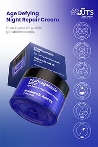 Gece Kremi %2 Hyaluronik Asit 50ml - Yaşlanma Karşıtı Yoğun Nemlendirici Dolgunlaştırıcı Vegan ürün fotoğrafı